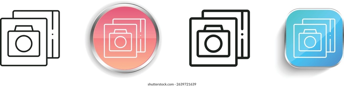 pictures icon. Thin Linear, Regular and Button Style Design Isolated On White Background