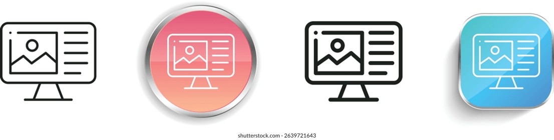 pictures icon. Thin Linear, Regular and Button Style Design Isolated On White Background