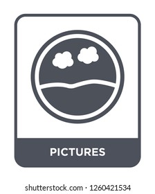 pictures icon vector on white background., pictures simple element illustration