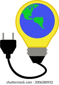 pictures lights and earth, to invite save energy