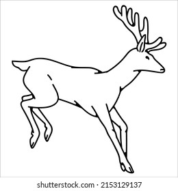 Pictures of line art deer for coloring small children