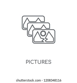 Pictures linear icon. Pictures concept stroke symbol design. Thin graphic elements vector illustration, outline pattern on a white background, eps 10.