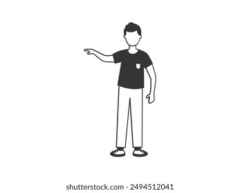 fotos de hombres en diferentes poses. Diseño plano de Vector de carácter.