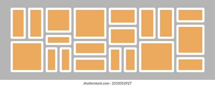 Pictures or photos frame collage abstract photo frames and digital photo wall template