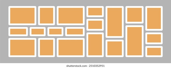 Pictures or photos frame collage abstract photo frames and digital photo wall template