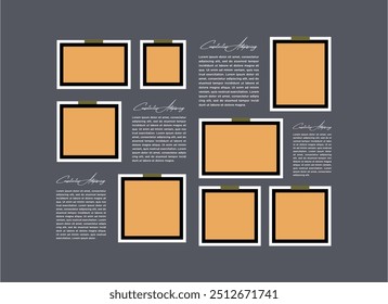 Pictures or photos frame collage abstract photo frames and digital photo wall template