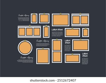 Pictures or photos frame collage abstract photo frames and digital photo wall template