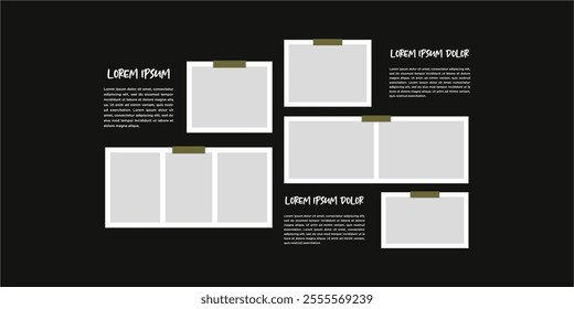 Pictures or photos frame collage abstract photo frames and digital photo wall template