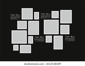 Pictures or photos frame collage abstract photo frames and digital photo wall template