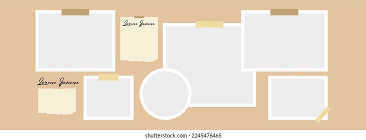 Pictures or photos frame collage comics page grid layout abstract photo frames and digital photo wall template