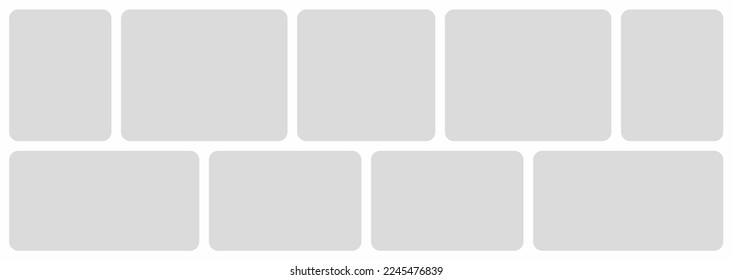 Pictures or photos frame collage comics page grid layout abstract photo frames and digital photo wall template