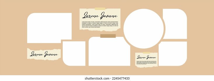 Pictures or photos frame collage comics page grid layout abstract photo frames and digital photo wall template