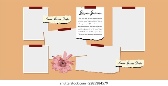 Pictures or photos frame collage. comics page grid layout abstract photo frames and digital photo wall template