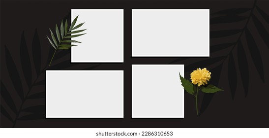 Pictures or photos frame collage. comics page grid layout abstract photo frames and digital photo wall template