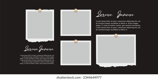 Pictures or photos frame collage. comics page grid layout abstract photo frames and digital photo wall template