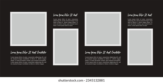 Pictures or photos frame collage. comics page grid layout abstract photo frames and digital photo wall template