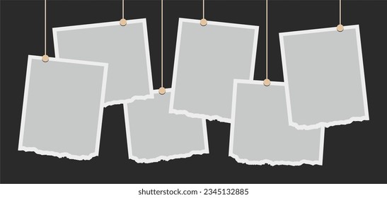Pictures or photos frame collage. comics page grid layout abstract photo frames and digital photo wall template