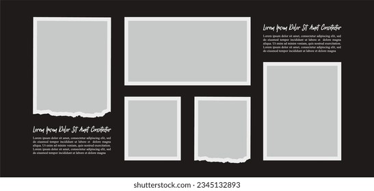 Pictures or photos frame collage. comics page grid layout abstract photo frames and digital photo wall template