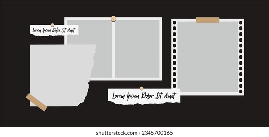 Collage de imágenes o cuadros de fotos. diseño de cuadrícula de la página de historietas marcos de fotos abstractos y plantilla de pared de fotografía digital