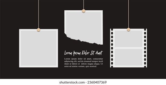 Pictures or photos frame collage. comics page grid layout abstract photo frames and digital photo wall template