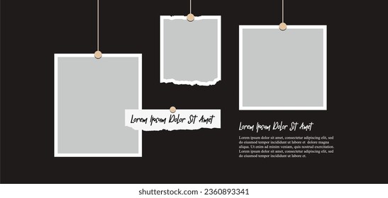 Pictures or photos frame collage. comics page grid layout abstract photo frames and digital photo wall template