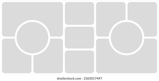 Pictures or photos frame collage. comics page grid layout abstract photo frames and digital photo wall template