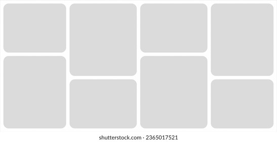 Pictures or photos frame collage. comics page grid layout abstract photo frames and digital photo wall template