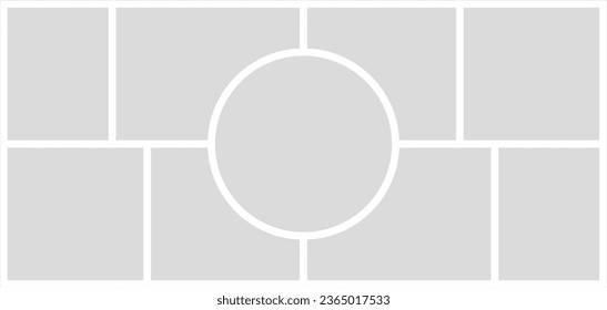 Pictures or photos frame collage. comics page grid layout abstract photo frames and digital photo wall template