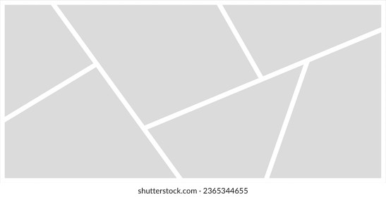 Pictures or photos frame collage. comics page grid layout abstract photo frames and digital photo wall template