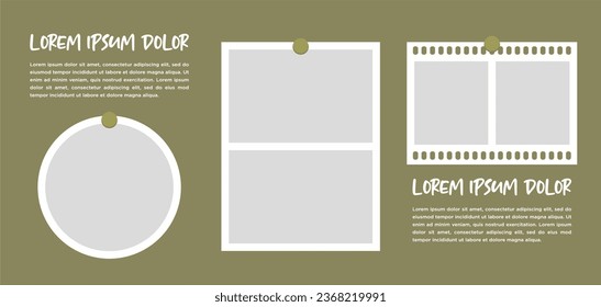 Pictures or photos frame collage. comics page grid layout abstract photo frames and digital photo wall template