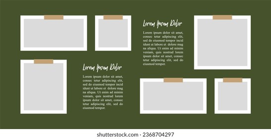 Pictures or photos frame collage. comics page grid layout abstract photo frames and digital photo wall template