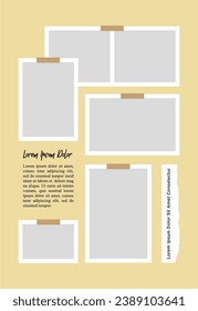 Pictures or photos frame collage. comics page grid layout abstract photo frames and digital photo wall template