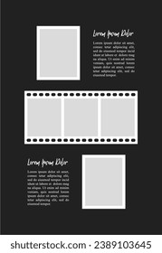 Pictures or photos frame collage. comics page grid layout abstract photo frames and digital photo wall template