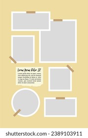 Pictures or photos frame collage. comics page grid layout abstract photo frames and digital photo wall template