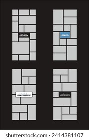 Pictures or photos frame collage. comics page grid layout abstract photo frames and digital photo wall template
