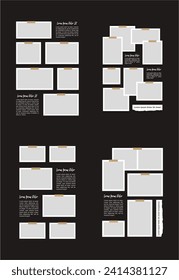 Pictures or photos frame collage. comics page grid layout abstract photo frames and digital photo wall template
