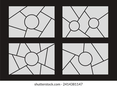 Pictures or photos frame collage. comics page grid layout abstract photo frames and digital photo wall template
