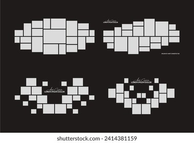 Pictures or photos frame collage. comics page grid layout abstract photo frames and digital photo wall template