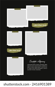 Pictures or photos frame collage. comics page grid layout abstract photo frames and digital photo wall template