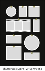 Pictures or photos frame collage. comics page grid layout abstract photo frames and digital photo wall template