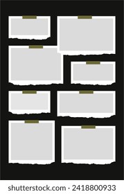 Pictures or photos frame collage. comics page grid layout abstract photo frames and digital photo wall template