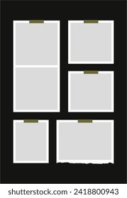Pictures or photos frame collage. comics page grid layout abstract photo frames and digital photo wall template