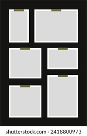 Pictures or photos frame collage. comics page grid layout abstract photo frames and digital photo wall template