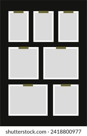 Pictures or photos frame collage. comics page grid layout abstract photo frames and digital photo wall template