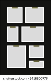 Pictures or photos frame collage. comics page grid layout abstract photo frames and digital photo wall template