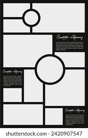 Pictures or photos frame collage. comics page grid layout abstract photo frames and digital photo wall template