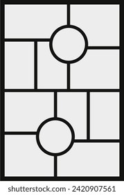 Pictures or photos frame collage. comics page grid layout abstract photo frames and digital photo wall template