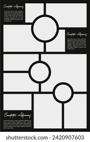 Pictures or photos frame collage. comics page grid layout abstract photo frames and digital photo wall template