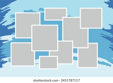 Pictures or photos frame collage. comics page grid layout abstract photo frames and digital photo wall template