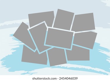 Pictures or photos frame collage. comics page grid layout abstract photo frames and digital photo wall template